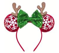 Aiosy Light Up Christmas Headband Mouse Ears Hairband Led Deer Antlers Headband Bow Snowflakes Headpiece Xmas Hair Accessories for Women