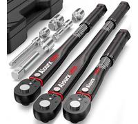 Aiourx 9 PCS Torque Wrench Set, 1/4" 3/8" 1/2" Drive Click Torque Wrench, 72 Tooth Dual-Direction Adjustable, Dual Scale, ±3% Accuracy, for Bicycle, Motorcycle, Automotive Repair and Maintenance