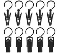 Aipaide 20PCS Laundry Hooks Clip Portable Anti-slip Plastic Hangers Clips with 360 Degree Swivel Hook for Clothes Curtain Bath Towel Hat Sheets Coat(Black)