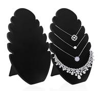 Aipaide 2PCS Black Velvet Jewelry Stand Jewelry Easel Hanging Jewellery Tower Pendant Holder with 5 Notches for Chains, Bracelets Hanging Jewelry Storage (8 x 11 x 0.6 Inches)