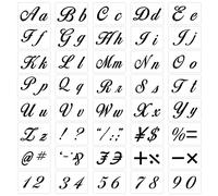 Aipaide 40 Pieces Letter Stencils for Painting on Wood, Reusable Plastic Alphabet Stencils with Calligraphy Font Upper and Lowercase Letters, Numbers and Signs, 21x15cm