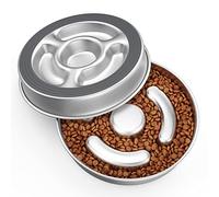AIPERRO Stainless Steel Non Slip Slow Feeder Dog Bowl, 4 Cups Metal Dog Food Bowls for Medium and Large Dogs, Fun Bloat Stop Pet Bowl Dog Water Bowl for Fast Eaters, Slows Down Pets Eating