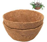 AIPILEI 2PCS Hanging Basket Coco Liners Replacement, Natural Round Coconut Coco Fiber Planter Basket Liners for Hanging Basket Flowers/Vegetables (20CM)