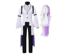 AIPILEI Bungo Stray Dogs Cosplay Costume Outfit Anime Characters Sigma Uniform Full Set Halloween Party Anime Dress Up Suit for Men Women (Sigma With Wig, XS)