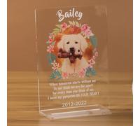 AIPILEI Dog Memorial Gifts Lost Dog Sympathy Gifts Pet Memorial Gifts Pet Loss Gifts Cat Memories Plaques Custom Cat Dog Picture Memory Frame Gifts (Wreath, 5×7)