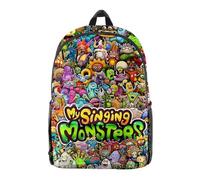 AIPILEI My Singing Monsters 3D Printed Teens School Backpack Boys Girls Game Cartoon Backpack Outdoor Travel Backpack Waterproof Ba (Type 15, 28 * 47CM)