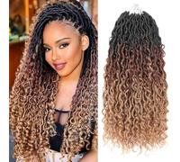 Aipin New Goddess OM3T3027 18 Inch Boho River Curls Crochet Hair with Curly Middle and Ends 8 Packs 18 Inch