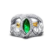 AIPING Real 925 Sterling Silver Aragorn Rings of Barahir LOTR Wedding Ring for Men Movie Fan Jewelry Rings (Ring Size : H)