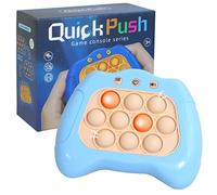 AIPINQI Pop Game Light Up Fidget Toy, Quick Push Game Console, Whack a Mole Game, Decompression Breakthrough Puzzle Pop Game Machine, Multiple Game Modes Toy for 3+ Years (light blue)