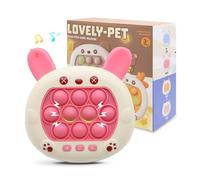 AIPINQI Pop Game Light Up Fidget Toy, Quick Push Game Console, Whack a Mole Game, Decompression Breakthrough Puzzle Pop Game Machine, Multiple Game Modes Toy for 3+ Years (rose ribbit)