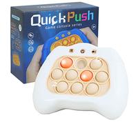 AIPINQI Pop Game Light Up Fidget Toy, Quick Push Game Console, Whack a Mole Game, Decompression Breakthrough Puzzle Pop Game Machine, Multiple Game Modes Toy for 3+ Years (white)