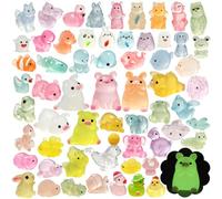 Aipker 60PCS Mini Resin Animals, Glow in the Dark Tiny Animal Figures