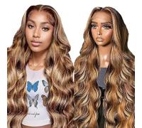 AiPliantfis Body Wave Human Hair Wig Blonde Real Hair Women's 13 x 6 Lace Glueless Wig Wear and Go P427 Highlight Pre Plucked 150% Density Unprocessed Brazilian Remy Hair 30 Inches (76 cm)