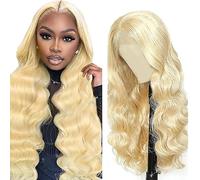AiPliantfis Real Hair Wig Women's Glueless Wig Human Hair Wig Body Wave Wig Women's Real Hair #613 Blonde 4x1 Lace Natural Hairline with Baby Hair Minimal Smell 26 Inches (66 cm)