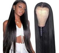AiPliantfis Real Hair Wig Women's Glueless Wig Human Hair Wig Straight Natural Brazilian with Baby Hair Natural Black 4x4 Lace Grade 8A Unprocessed Virgin Brazilian Remy Hair 14 Inches