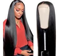 AiPliantfis Real Hair Wig Women's Glueless Wig Human Hair Wig Straight Wig Women's Real Hair Natural Black 4x1 Lace Natural Hairline with Baby Hair Minimal Smell 14 Inches (35.5 cm)