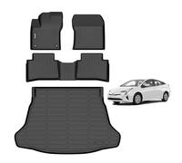 AIPOIL®-Floor Mats & Cargo Liners Custom for Prius 2016-2022丨TPE All Weather Protection Anti-Slip Automotive Floor Liners丨Full Set Automobile mats Accessories, Black
