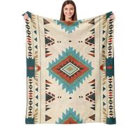 Aipon Boho Aztec Throw Blanket 40"x 50", Western Indian Native American Blanket Southwestern Decor, Beige Soft Cozy Lightweight Throws Blankets Gifts for Women Men Couch Bed Sofa Chair