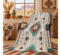 Aipon Boho Aztec Throw Blanket 50"x 60", Western Indian Native American Blanket Southwestern Decor, Beige Soft Cozy Lightweight Throws Blankets Gifts for Women Men Couch Bed Sofa Chair