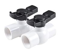 AIPOR 1-1/2" PVC Ball Valve (2-Pack), Shut-Off Ball Valve Threaded (NPT) with Easy to rotate and Excellent Handl at 150 PSI