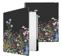 Aippdo Case for Remarkable Paper Pure Tablet 10.3 inches 2026,Lightweight and Hard Back Shell Protective Book Folio Cover with Built-in Pen Holder，Black Flowers
