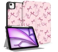 Aippdo Compatible iPad (A16) 11th Generation Case 11 Inch 2025, iPad 10th Generation Case 10.9 Inch 2022 (Bow-Pink, 11-inch iPad Air M3 2025/M2 2024)