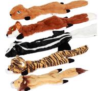 Aipper Dog Squeak Toys 5 Pack,No Stuffing Plush Dogs Chew Toys for Small Medium Large Breed Chewer Squeaky Toys Durable Puppy Teething Toys Stuffless Crinkle Puppy Toys for Boredom