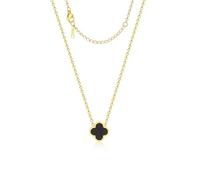 AIPPK 18K Gold Plated Clover Necklace for Women Four Leaf Clover Necklace Flower Lucky Pendant Dainty Jewelry Gifts, Stainless Steel, No Gemstone