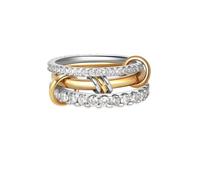 AIPULIDUO Stackable Gold Rings for Women 18K Gold-Plated for Non Tarnishing Fashion Bands with Cubic Zirconia, Including Thumb Rings & Multi-Metal Set, Copper, Cubic Zirconia