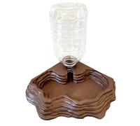 Aipush Automatic Reptile Water Dish 17Oz Reptile Water Bowl Bearded Dragon Leopard Gecko Snake Lizard Terrarium Tank Accessories (Brown)