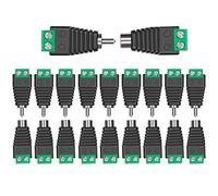 Aiqeer 10 Pairs RCA Connector Adapter Set, RCA Male Plug and Female Socket to AV Screw Terminal Block Audio/Video Connector Adapter, for CCTV Security Camera System