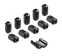 Aiqeer 10 Pcs Clip-on Ferrite Ring Core, EMI RFI Noise Suppressor Cable Clip, Anti-Interference High-Frequency Filter (5 mm Inner Diameter)