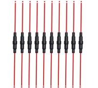 Aiqeer 10 Pieces 5 X 20 mm 32V 20A Inline Glass Tube Fuse Holders, Car AGC Glass Fuse Holder with 16 AWG Wire (Black)