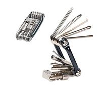 Aiqeer 11 in 1 Multifunction Bike Repair Tool, Portable Foldable Bicycle Repair Tool, Compact Mini Bike Maintenance Tool Kit (Black)