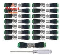 Aiqeer 15 Pairs BNC Connector Adapter Set, BNC Male Plug and Female Socket Screw Terminal Block Adapter, for Coax Cat5 Cat6 to Video Balun Surveillance Camera