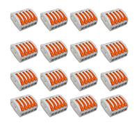 Aiqeer 16 Pcs PCT-215 Lever-Nut Wire Connectors, 5 Ports Conductor Compact Wire Connectors, Cable Clamp Terminal Block Quick Spring Connector