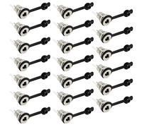 Aiqeer 20 Pcs DC Power Connector Female Socket, 2.1 X 5.5 mm Female Jack Socket Connector Adapter, with Dustproof Cap, for Panel Mount