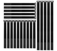 Aiqeer 20 Pieces Black Nylon Cable Straps Set, Reusable Cable Ties, Multipurpose Hook and Loop Securing Straps (20 cm, 30 cm, 40 cm)