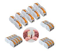 Aiqeer 26 Pcs SPL-1 Lever-Nut Wire Connectors, 1 in 1 out 2 Ports Conductor Compact Wire Connectors, Cable Clamp Terminal Block Quick Spring Connector (Free Combination)