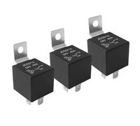 Aiqeer 3 Pieces 4 Pin Car Relay, 24V 40A SPST Automotive Relay (Black)