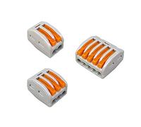 Aiqeer 30 Pcs Lever-Nut Wire Connectors Set, Conductor Compact Wire Connectors, Cable Clamp Terminal Block Quick Spring Connector (PCT-212/213/215)