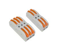 Aiqeer 30 Pcs SPL-2/SPL-3 Lever-Nut Wire Connectors Set, Conductor Compact Wire Connectors, Cable Clamp Terminal Block Quick Spring Connector