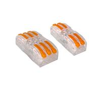 Aiqeer 30 Pcs SPL-2/SPL-3 Lever-Nut Wire Connectors Set, Transparent Conductor Compact Wire Connectors, Cable Clamp Terminal Block Quick Spring Connector