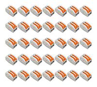 Aiqeer 35 Pcs PCT-212 Lever-Nut Wire Connectors, 2 Ports Conductor Compact Wire Connectors, Cable Clamp Terminal Block Quick Spring Connector