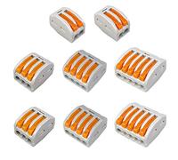 Aiqeer 45 Pcs Lever-Nut Wire Connectors Set, Conductor Compact Wire Connectors, Cable Clamp Terminal Block Quick Spring Connector (PCT-212/213/214/215)