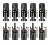 Aiqeer 5 Pairs Solar Panel Cable Connector, Solar Photovoltaic Connector Male Female Connector (Black)