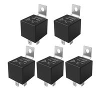 Aiqeer 5 Pieces 4 Pin Car Relay, 12V 40A SPST Automotive Relay (Black)