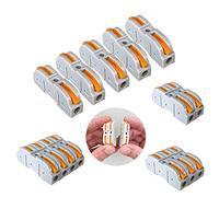 Aiqeer 55 Pcs SPL-1 Lever-Nut Wire Connectors, 1 in 1 out 2 Ports Conductor Compact Wire Connectors, Cable Clamp Terminal Block Quick Spring Connector (Free Combination)