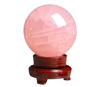 AIQFTGSNS Rose Quartz Crystal Sphere Rare Protective Power Stone Ball for Decoration, Feng Shui Hand-Made,Diameter3.2(8cm)