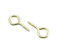 AIQIJOHI Eye Bolts Screw in Sheep Eye Screw Hook Screws Copper Plated Eyepins Eyelets Self-Tapping(No.1 30pcs)